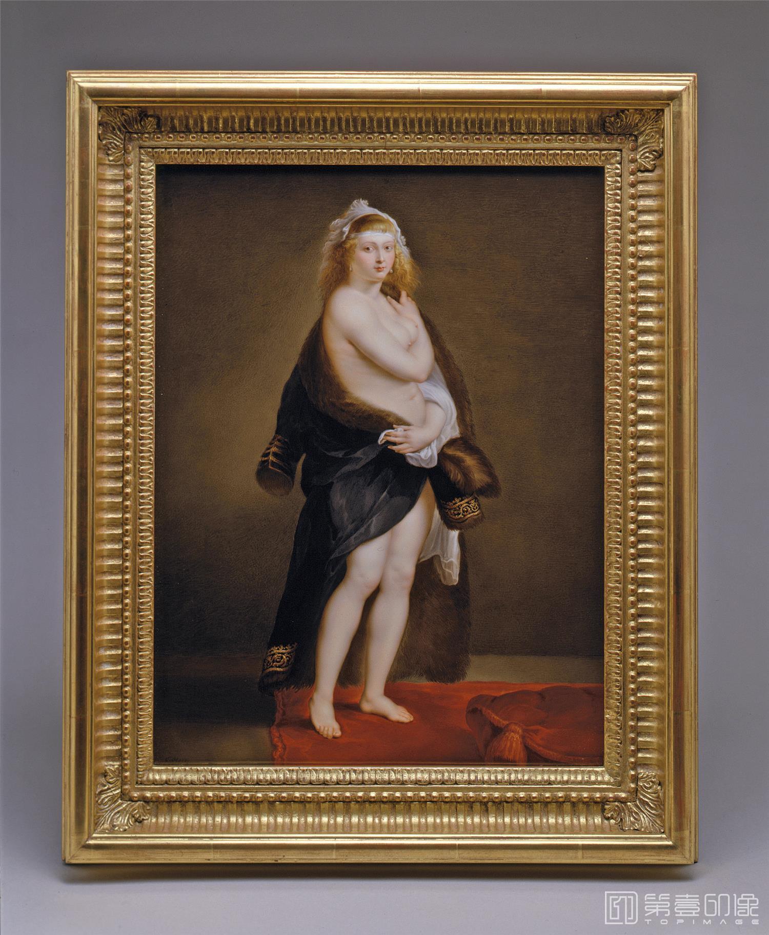 油画-列支敦士登皇家美术馆-Claudius HerrPorcelain plaque with a reproduction of The Fur by Peter Paul Rubens-078